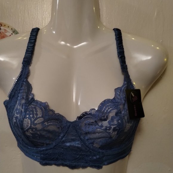 Guoeappa (36B)  Royal Blue Lace Two Piece Lingerie Set - Picture 2 of 9